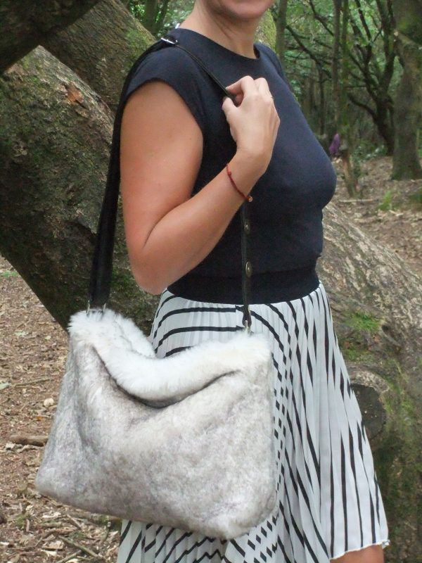 LONI Womens Faux Fur Crossbody Shoulder Bag Handbag
