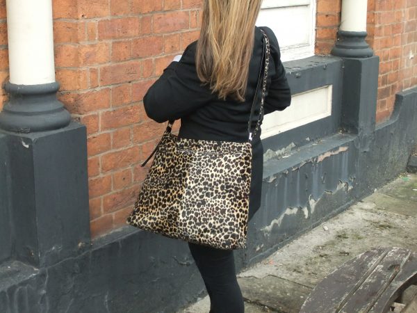 LONI Feral Leopard Print Shoulder Cross-body Hobo Bag Faux Fur