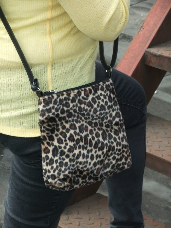 LONI Trendy Animal Print Faux Fur Shoulder / Cross-Body Bag
