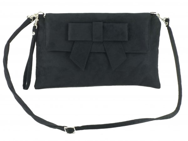 LONI Alluring Faux Suede Clutch Shoulder Wristlet Bag