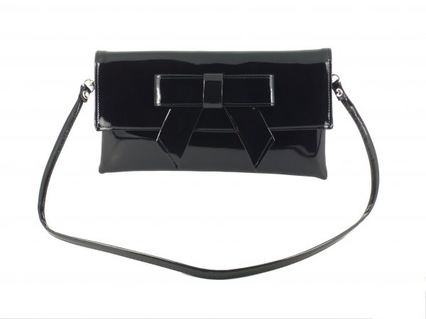 LONI Cute Patent Clutch Shoulder Bow Bag