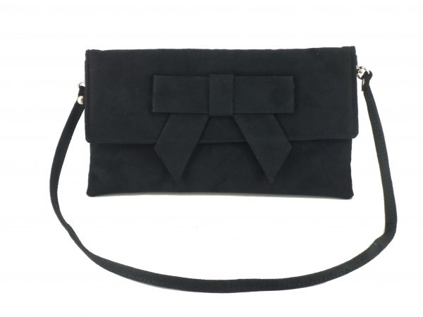 LONI Cute Faux Suede Clutch Shoulder Bow Bag