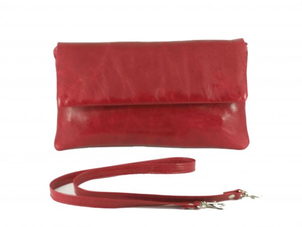 LONI Fine Real Leather Clutch Shoulder Bag Compact Size