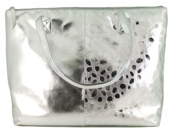 LONI Jumbo Metallic Tote Shoulder Beach Holiday Bag - Image 3