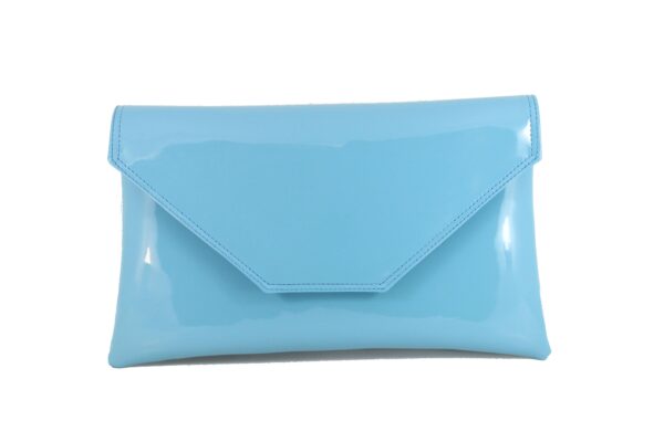 LONI Stylish Clutch/ Shoulder Bag in Patent Faux Leather Large Envelope