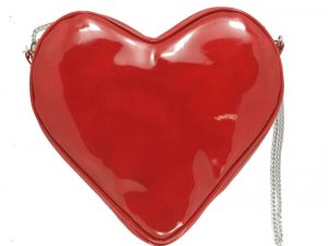 LONI Heart Shape Valentine Patent Clutch Shoulder Crossbody Bag