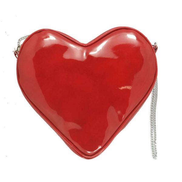 LONI Heart Shape Valentine Patent Clutch Shoulder Crossbody Bag