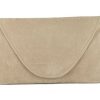 LONI Attractive Large Faux Suede Clutch Shoulder Bag