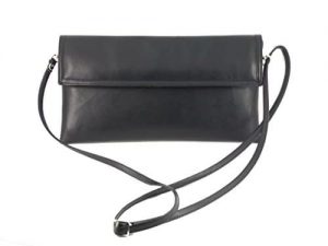 LONI British Hand Made Chic Faux Leather Clutch / Shoulder Bag with Long Adjustable Strap