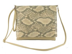 LONI Clutch Shoulder Crossbody Wristlet Bag Faux Snakeskin