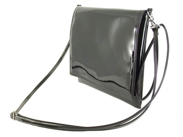 LONI Clutch Shoulder Crossbody Wristlet Bag in Patent