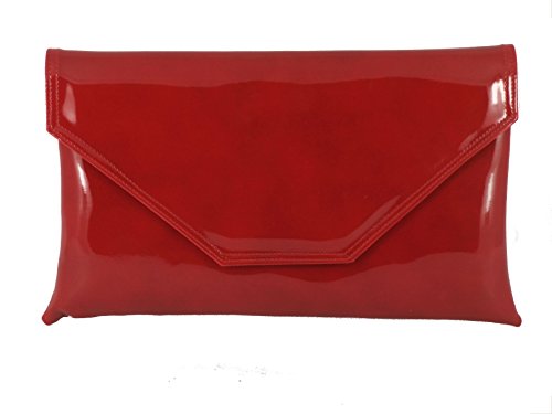 LONI Geometric Patent Clutch Shoulder Bag 
