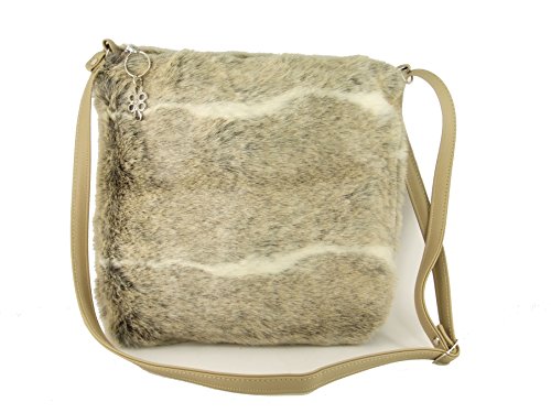 LONI Cross-Body Shoulder Bag Faux Fur Animal Print