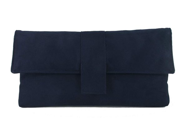 LONI Fab Large Faux Suede Clutch Shoulder Bag