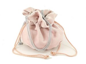 LONI Fantasy Suede Velvet Drawstring Clutch Shoulder Bag