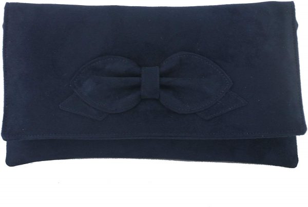 LONI Gorgeous Faux Suede Clutch Shoulder Bow Bag