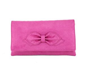 LONI Gorgeous Faux Suede Clutch Shoulder Bow Bag