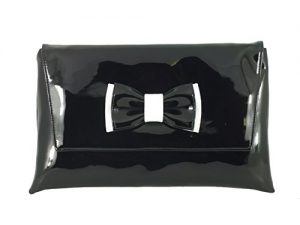 LONI Gorgeous Patent Bow Clutch / Shoulder Bag