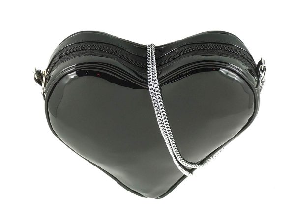 LONI Heart Shape Valentine Patent Clutch Shoulder Crossbody Bag