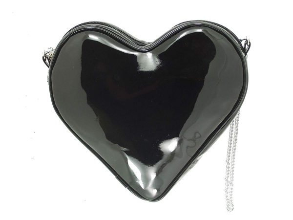 LONI Heart Shape Valentine Patent Clutch Shoulder Crossbody Bag