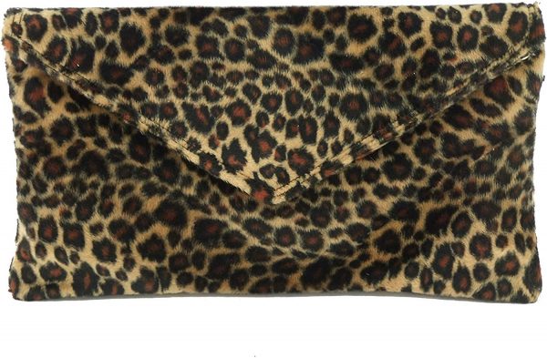 LONI Leopard Zebra Clutch Bag