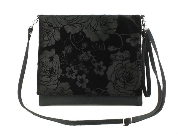 LONI Lovely Faux Suede Clutch Shoulder Crossbody Wristlet Handbag - Image 2