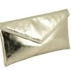 LONI Neat Envelope Metallic Clutch Shoulder Bag