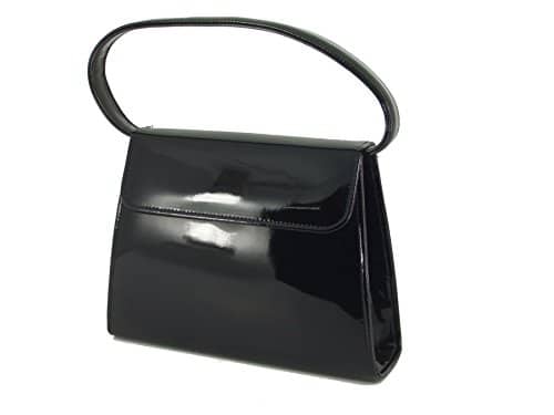LONI Trophy Clutch Handbag with Shoulder Strap in Patent