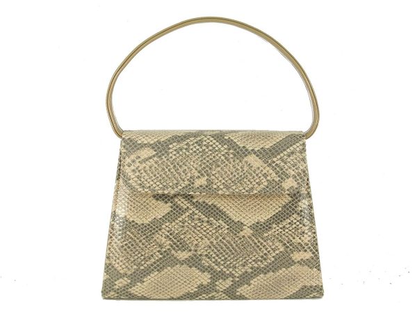 LONI Womens Clutch Shoulder Bag Faux Snakeskin Crocodile Animal Print