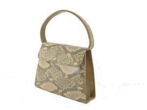 LONI Womens Clutch Shoulder Bag Faux Snakeskin Crocodile Animal Print