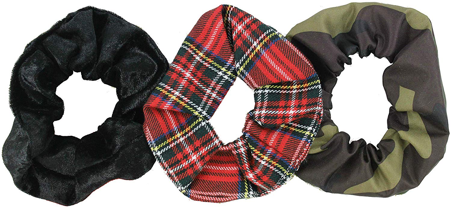 3 Pack Hair Scrunchies - Scrunchy Elastic Hair Bands Manchester | Loni Bags