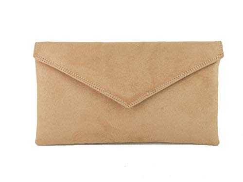 Modern Faux Suede Clutch Bag at Helen Ainson Darien CT