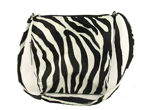 LONI Jungle Cross-body Shoulder Bag Handbag in Faux Fur Animal Print 